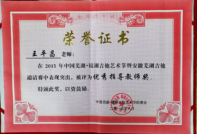 2015年优秀指导教师奖
